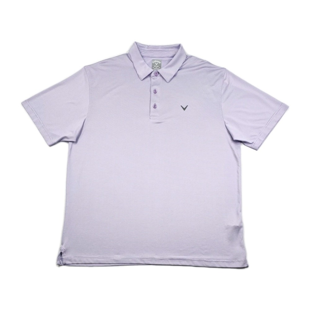 Callaway Opti Dri Performance Golf Polo Mens XL Purple Stripe Short Sleeve Shirt
